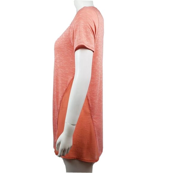 Papermoon Stitch Fix Top Womens Size M Medium Solid All Orange Coral Sheer Sides - Picture 2 of 5